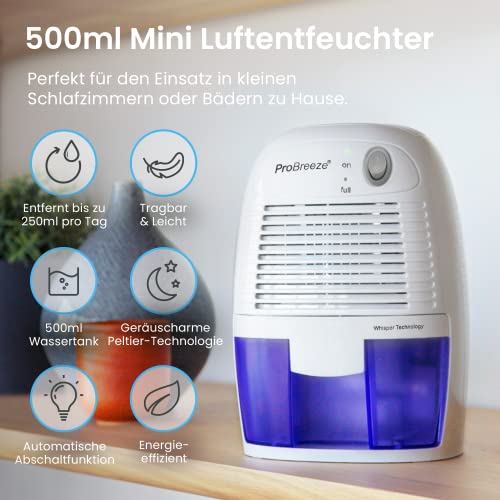 Pro BreezeTM 500ml kompakter und tragbarer Mini Luftentfeuchter - 2