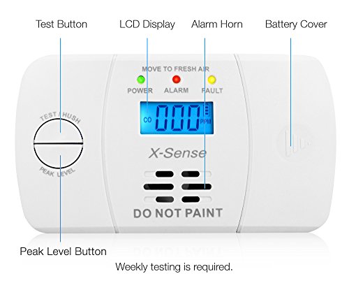 X-Sense Kohlenmonoxidmelder CO Melder Carbon Monoxide CO Detector mit Digitaler Anzeige, Batteriebetrieben, CO03M - 2