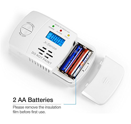 X-Sense Kohlenmonoxidmelder CO Melder Carbon Monoxide CO Detector mit Digitaler Anzeige, Batteriebetrieben, CO03M - 5