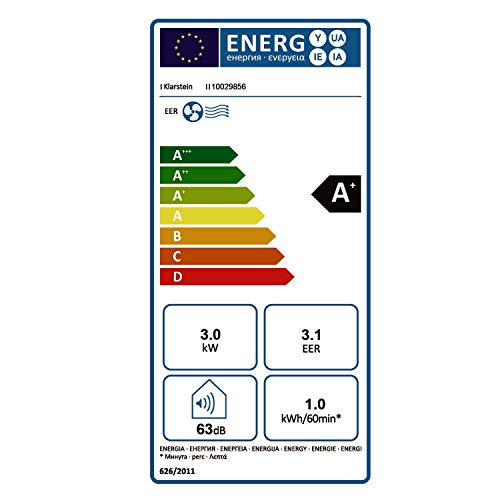 Metrobreeze Rom Mobile Indoor Fenster-Klimaanlage multifunktional inkl. Fensterabdichtungs-Set für Klapp- oder Schiebefenster (einstellbare Temperatur: 18 bis 30 °C, 10000 BTU, EEK A+, Fernbedienung, Timer, Ventilator-Funktion, integr. Bodenrollen) weiß - 2