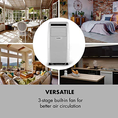 Metrobreeze Rom Mobile Indoor Fenster-Klimaanlage multifunktional inkl. Fensterabdichtungs-Set für Klapp- oder Schiebefenster (einstellbare Temperatur: 18 bis 30 °C, 10000 BTU, EEK A+, Fernbedienung, Timer, Ventilator-Funktion, integr. Bodenrollen) weiß - 7