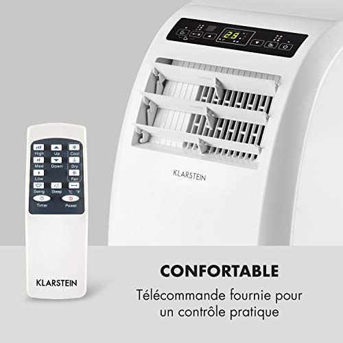 Metrobreeze Rom Mobile Indoor Fenster-Klimaanlage multifunktional inkl. Fensterabdichtungs-Set für Klapp- oder Schiebefenster (einstellbare Temperatur: 18 bis 30 °C, 10000 BTU, EEK A+, Fernbedienung, Timer, Ventilator-Funktion, integr. Bodenrollen) weiß - 9