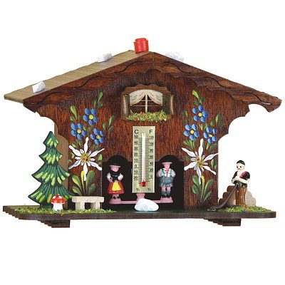 Trenkle Meteo Heidi TU 833 - Casetta Meteorologica In Legno Con Figure Heidi E Peter, Prodotta In Germania