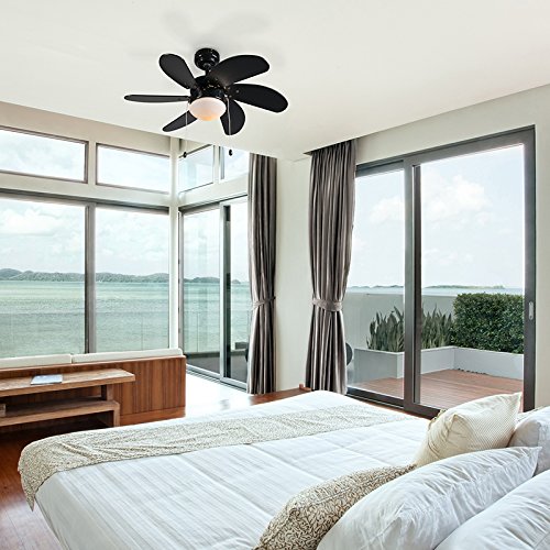 QAZQA Modern Deckenventilator mit Beleuchtung Fresh 30 schwarz Glas - 3