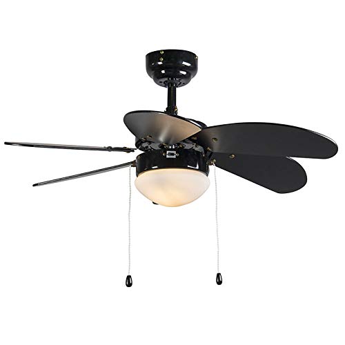 QAZQA Modern Deckenventilator mit Beleuchtung Fresh 30 schwarz Glas - 5
