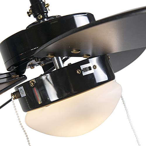 QAZQA Modern Deckenventilator mit Beleuchtung Fresh 30 schwarz Glas - 6