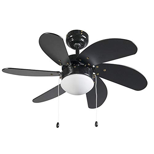 QAZQA Modern Deckenventilator mit Beleuchtung Fresh 30 schwarz Glas - 9