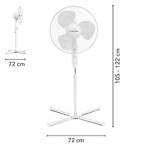TROTEC Standventilator TVE 15 S –  Standlüfter  Standfuß höhenverstellbar – Weiß - 3