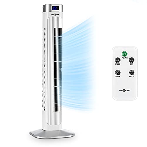GS Nachtschwarz Design Brandson Turmventilator mit Fernbedienung 108 cm neues Modell 2020 Standventilator mit Oszilation Ventilator 10 Grad neigbar 3 Geschwindigkeiten 4 L/üftungs-Modi