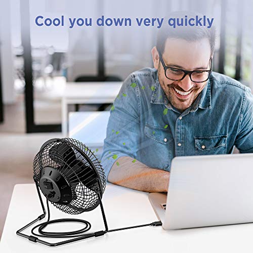EasyAcc 6 Zoll USB Ventilator Mini Lüfter für den Schreibtisch mit An/Aus-Schalter schwarz - 2