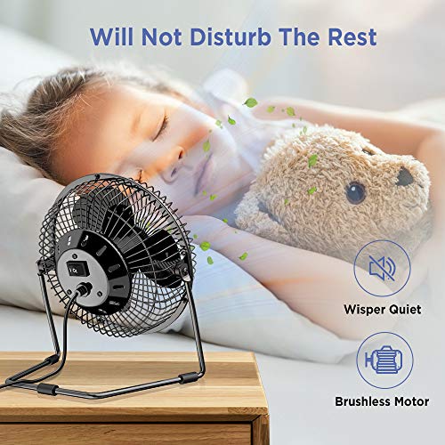 EasyAcc 6 Zoll USB Ventilator Mini Lüfter für den Schreibtisch mit An/Aus-Schalter schwarz - 4