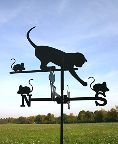 KATZE und MAUS Wetterfahne aus Stahl klein schwarz 72 cm - 2