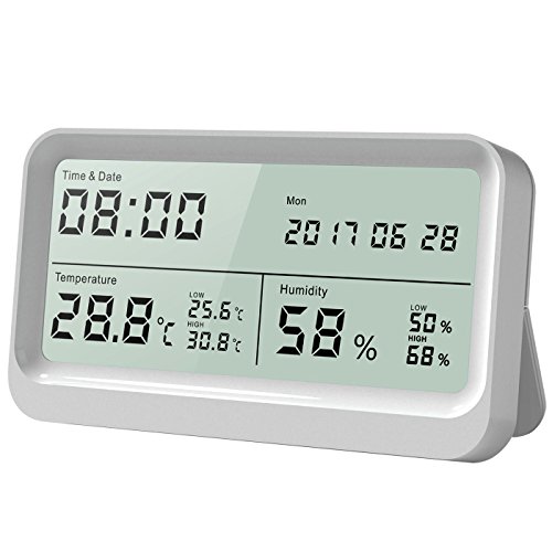 LED Digital Thermometer Hygrometer Wecker Luftfeuchtigkeitsmesser jR 