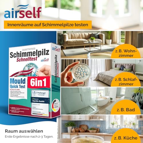 Schimmeltest für zu Hause – bis zu 6 Räume – Schimmelpilz Schnelltest zur Einschätzung einer Schimmelpilzbelastung - 3