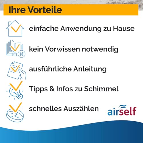 Schimmeltest für zu Hause – bis zu 6 Räume – Schimmelpilz Schnelltest zur Einschätzung einer Schimmelpilzbelastung - 5