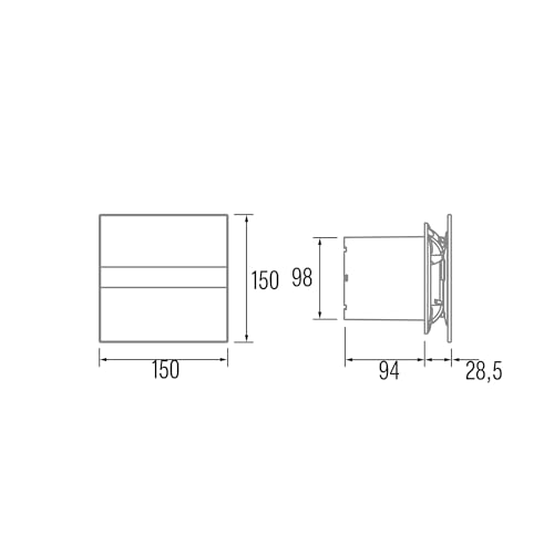 Ventilator Lüfter Badlüfter CATA E-100 GTH Timer / Nachlauf / Hygro / Feuchtesteuerung Feuchtesensor LED – Display - 4