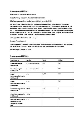 Klarstein Pure Blizzard 3 2G – Klimaanlage, 3-in-1: Kühlung, Ventilator, Luftentfeuchter - 11