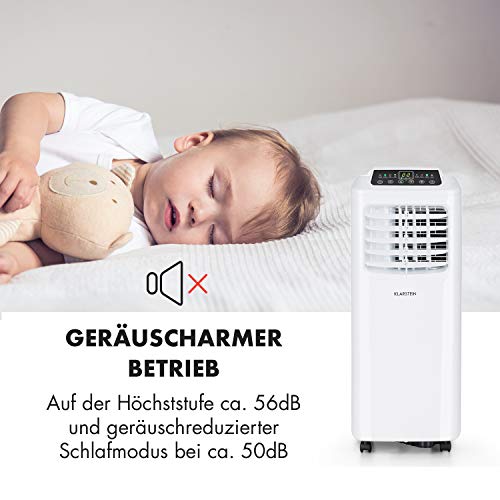 Klarstein Pure Blizzard 3 2G - Klimaanlage, 3-in-1: Kühlung, Ventilator, Luftentfeuchter, Timer, geräuscharm, 17-30°C, Energieeffizienzklasse A, 7.000 BTU/2,1 kW, bis 34 m³, Fernbedienung, weiß - 4